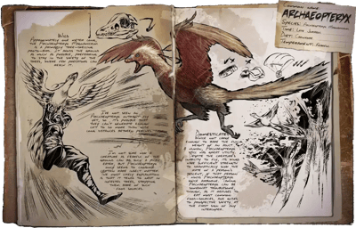an image of the ARK: Survival Ascended creature/dinosaur Archaeopteryx
