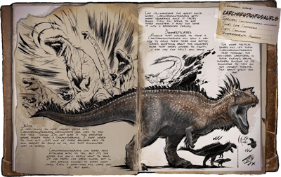 an image of the ARK: Survival Ascended creature/dinosaur Carcharodontosaurus