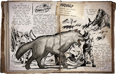 an image of the ARK: Survival Ascended creature/dinosaur Loup Sinistre