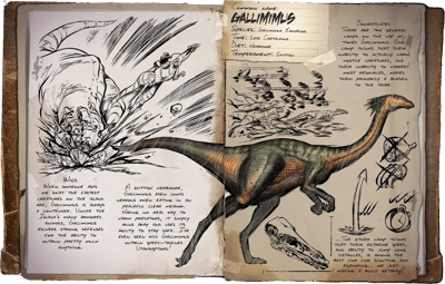 an image of the ARK: Survival Ascended creature/dinosaur Gallimimus