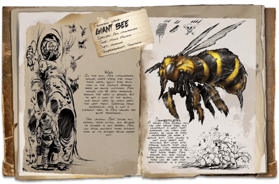 an image of the ARK: Survival Ascended creature/dinosaur Abeja reina gigante