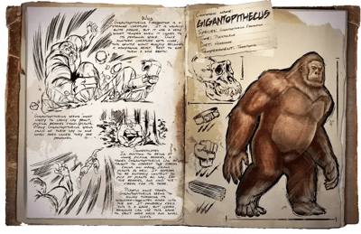 an image of the ARK: Survival Ascended creature/dinosaur Gigantopithèque