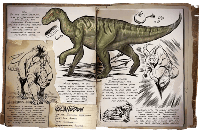 an image of the ARK: Survival Ascended creature/dinosaur Iguanodon