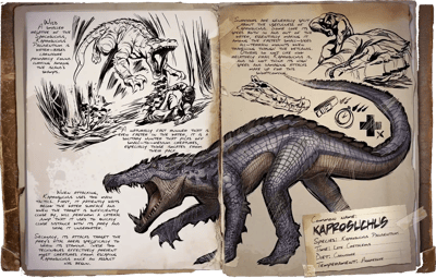 an image of the ARK: Survival Ascended creature/dinosaur Kaprosuchus