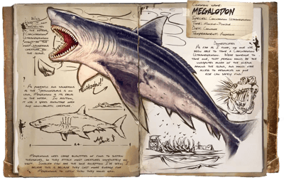 an image of the ARK: Survival Ascended creature/dinosaur Mégalodon