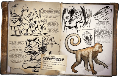an image of the ARK: Survival Ascended creature/dinosaur Mésopithèque