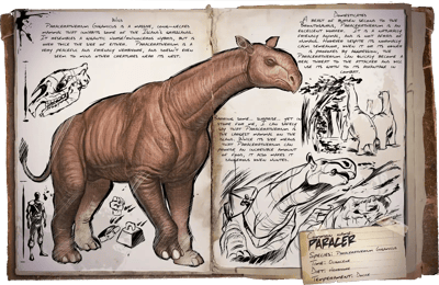an image of the ARK: Survival Ascended creature/dinosaur Paraceratério