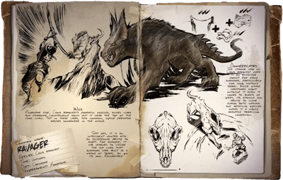an image of the ARK: Survival Ascended creature/dinosaur Ravage