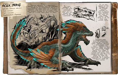an image of the ARK: Survival Ascended creature/dinosaur Dragón de Roca