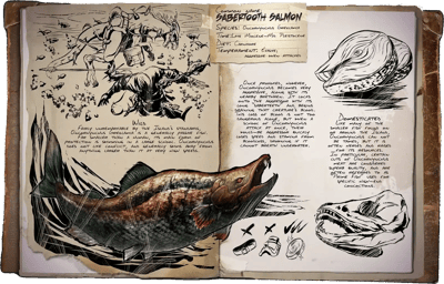 an image of the ARK: Survival Ascended creature/dinosaur Salmão Dentes-de-sabre