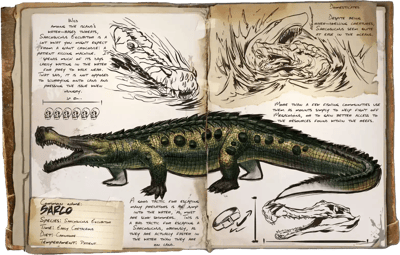 an image of the ARK: Survival Ascended creature/dinosaur Sarco