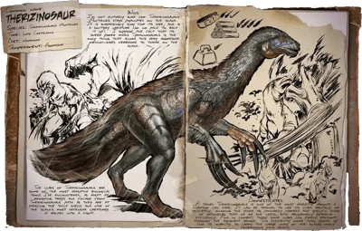 an image of the ARK: Survival Ascended creature/dinosaur Therizinossauro