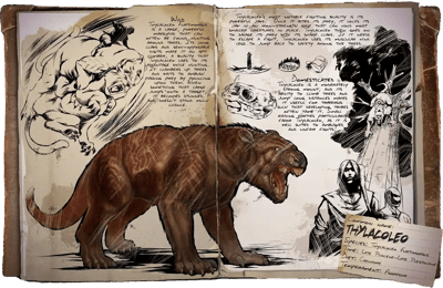 an image of the ARK: Survival Ascended creature/dinosaur Leão Marsupial