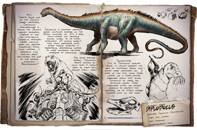 an image of the ARK: Survival Ascended creature/dinosaur Diplodocus