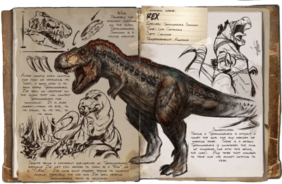an image of the ARK: Survival Ascended creature/dinosaur T-Rex