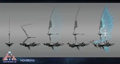 an image of the ARK: Survival Ascended creature/dinosaur Tek Hoversail
